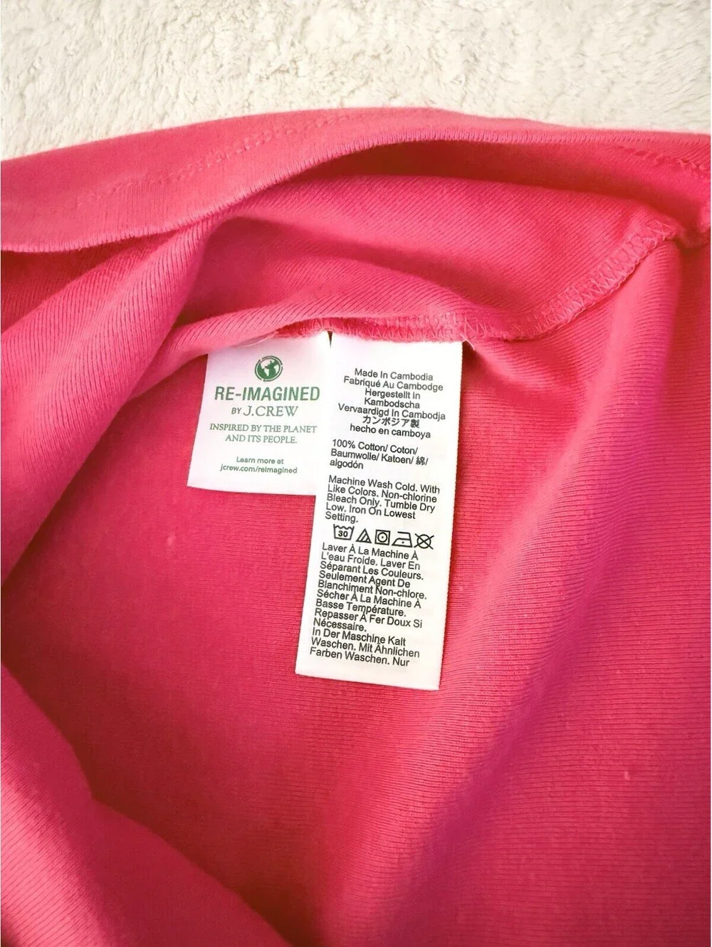 J.Crew Perfect Fit Womens L Pink Long Sleeve Cotton T Shirt Crew Neck